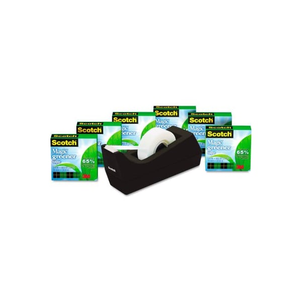 3M Scotch Magic Greener Tape, with C38 Dispenser, 3/4" x 900", 6/Pack 8126PC38 - main